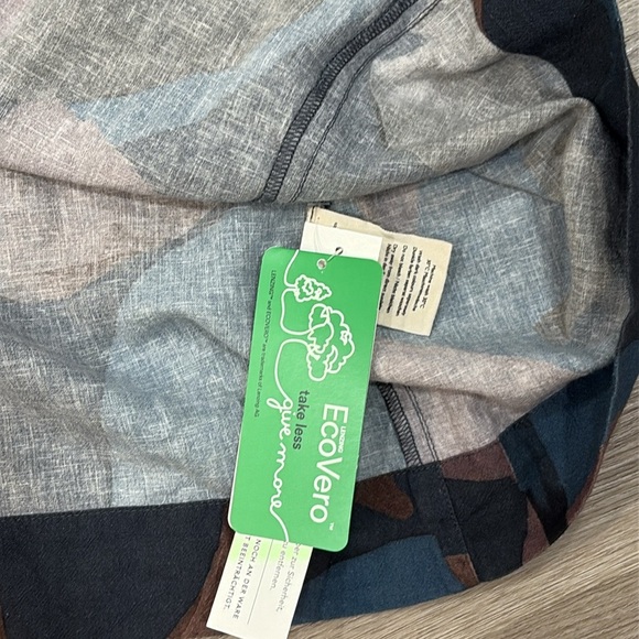 Poetry Abstract Brushstroke Button Down Linen Dress US 10 NEW - Picture 5 of 8